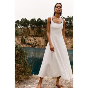 ZARA MIDI DRESS WITH CONTRAST PIPING
